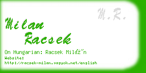 milan racsek business card